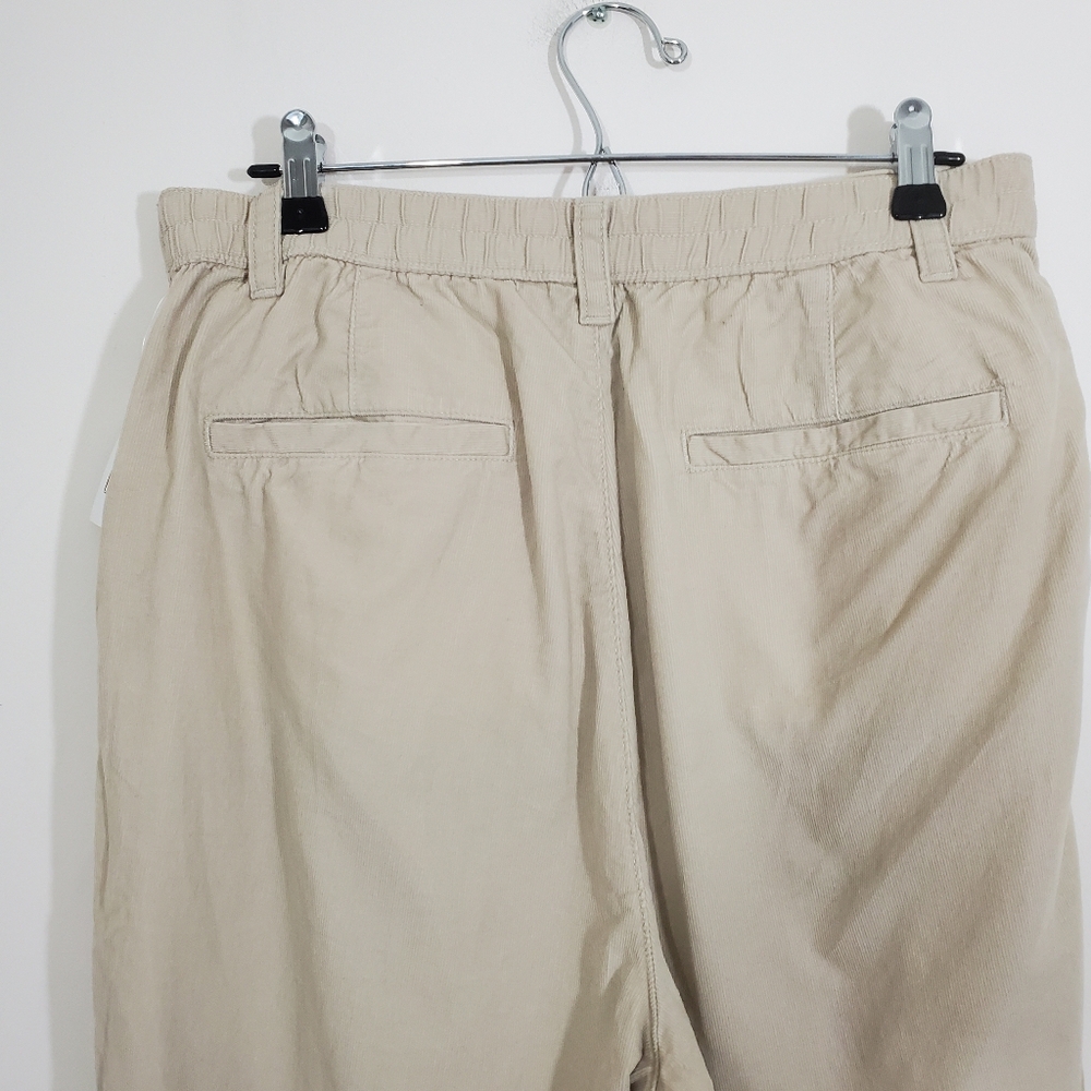 Gap High Rise Pleated Taper Corduroy Pants Cobblestone Beige NWT Size 14 Casual - Picture 5 of 9